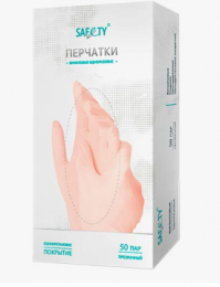 Перчатки одноразовые неопудренные виниловые прозрачные размер L (50 пар/упак), SAF&TY